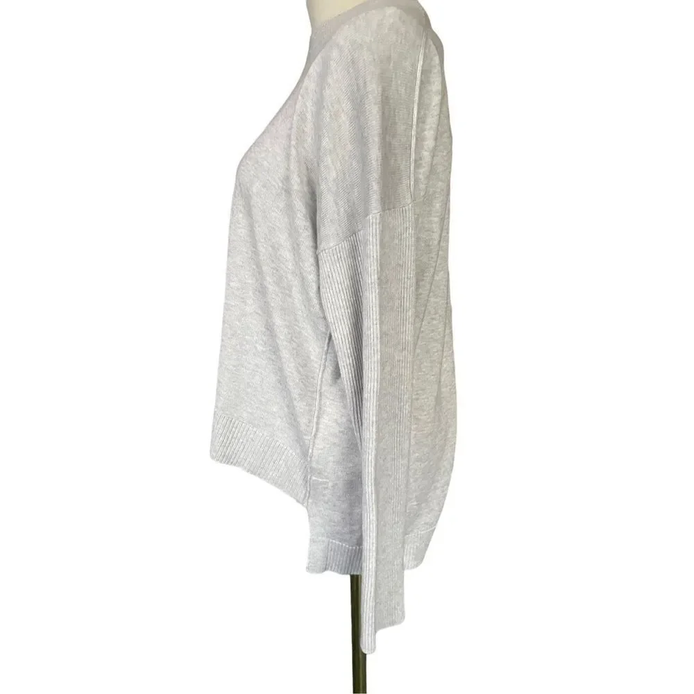 Athleta Highland Crossback Sweater Heather Grey Silk Blend Sz Medium     - Picture 8 of 12